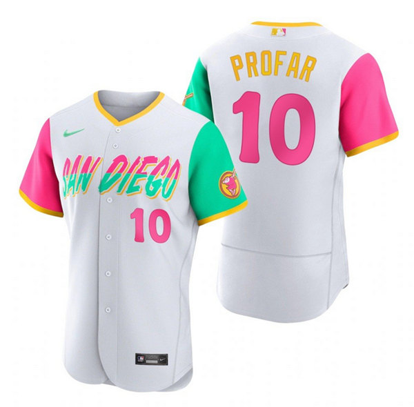 Men's San Diego Padres #10 Jurickson Profar White 2022 City Connect Flex Base Stitched Baseball Jersey->san diego padres->MLB Jersey