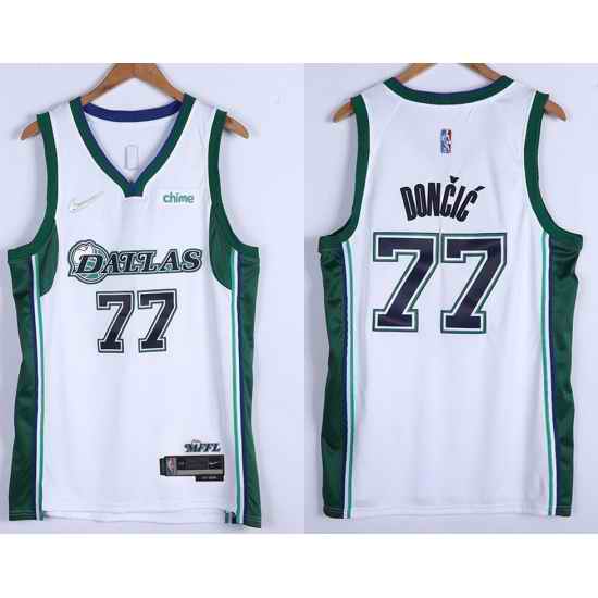 Men Dallas Mavericks Luka Doncic #77 75th Anniversary Swingman Stitched Basketball Jersey->chicago bulls->NBA Jersey