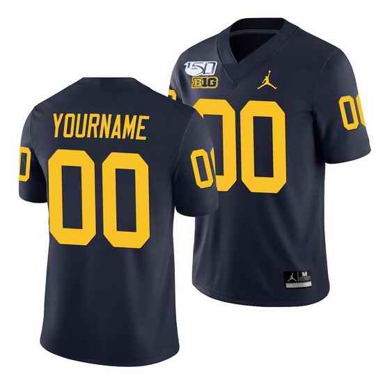 Michigan Wolverines Custom Navy College Football Men'S Jersey 0->->Custom Jersey