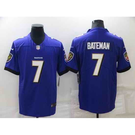 Men Baltimore Ravens #7 Rashod Bateman Purple Vapor Untouchable Limited Stitched jersey->philadelphia eagles->NFL Jersey