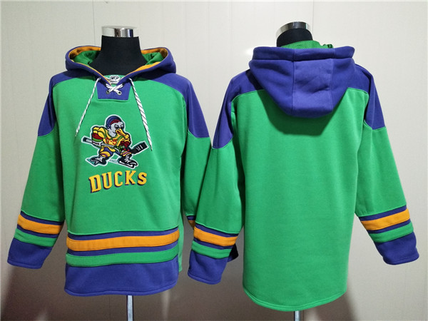 Men's Anaheim Ducks Blank Green Ageless Must-Have Lace-Up Pullover Hoodie->tampa bay lightning->NHL Jersey