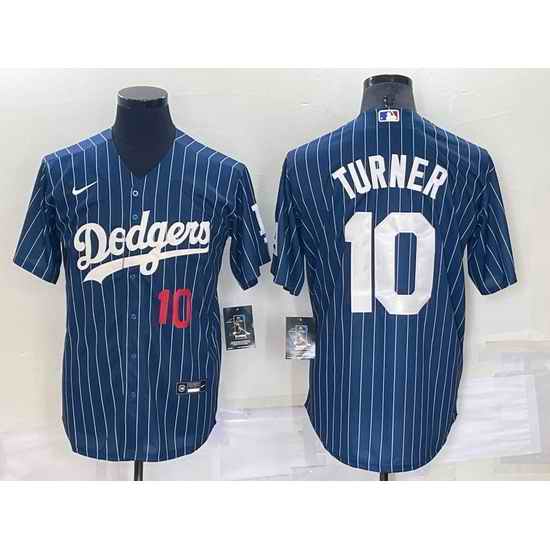 Men Los Angeles Dodgers #10 Justin Turner Navy Cool Base Stitched Baseball Jerseyy->los angeles dodgers->MLB Jersey