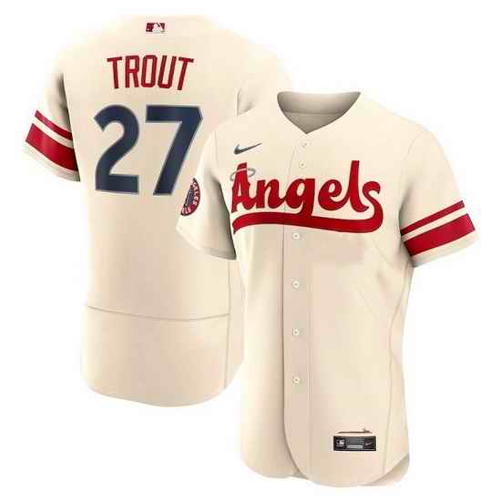 Men Los Angeles Angels #27 Mike Trout 2022 Cream City Connect Flex Base Stitched Jersey->los angeles dodgers->MLB Jersey