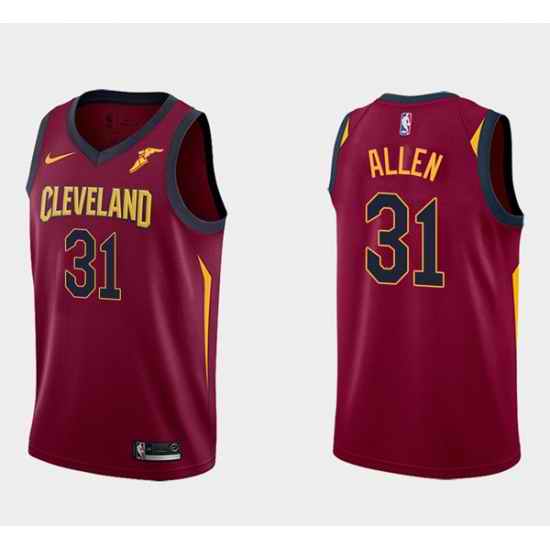 Men Cleveland Cavaliers #31 Jarrett Allen Basketball Wine Red Swingman Icon Edition Stitched Basketball Jersey->cleveland cavaliers->NBA Jersey