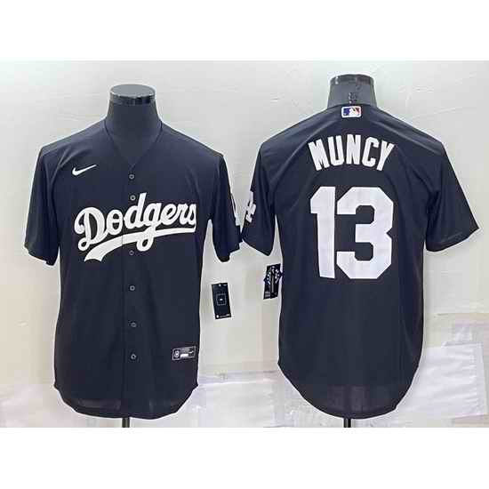 Men Los Angeles Dodgers #13 Max Muncy Black Cool Base Stitched Baseball Jersey->los angeles dodgers->MLB Jersey