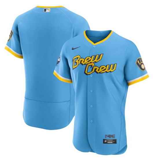 Men Milwaukee Brewers Blank Powder Blue 2022 City Connect Flex Base Stitched MLB Jersey->new york yankees->MLB Jersey