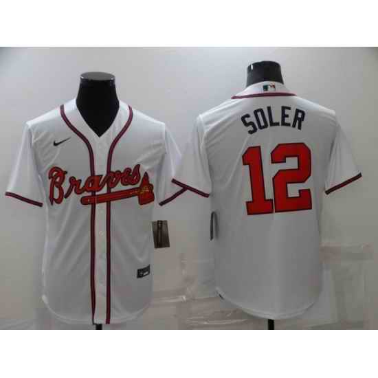 Men's Atlanta Braves #12 Jorge Soler White Nike MLB Jersey->atlanta braves->MLB Jersey