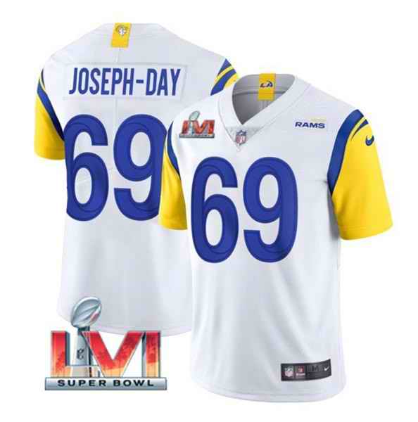 Nike Rams #69 Sebastian Joseph Day White 2022 Super Bowl LVI Vapor Limited Jersey->los angeles rams->NFL Jersey
