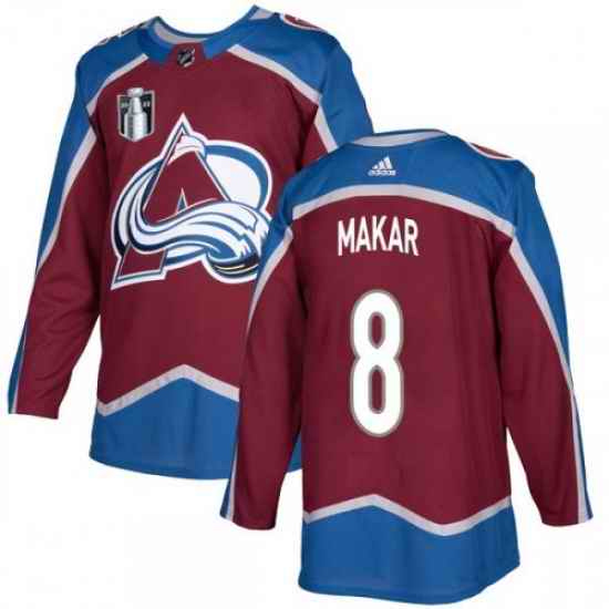 Men Colorado Avalanche #8 Cale Makar 2022 Burgundy Stanley Cup Final Patch Stitched Jersey->colorado avalanche->NHL Jersey