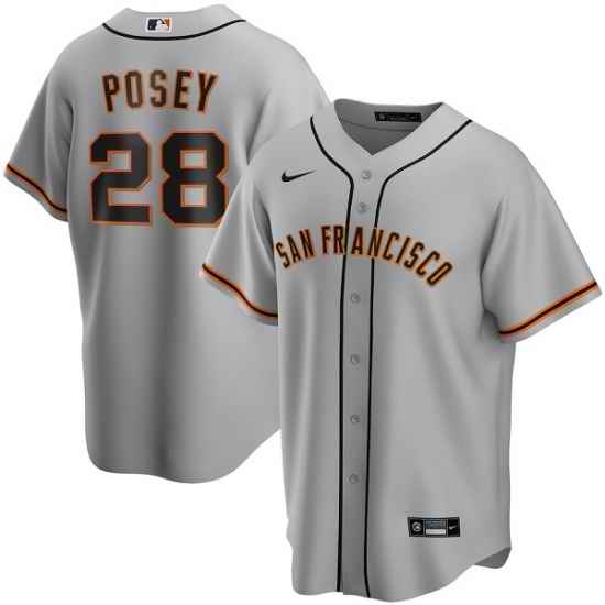 Men San Francisco Giants #28 Buster Posey Grey Cool Base Stitched Jerse->houston astros->MLB Jersey