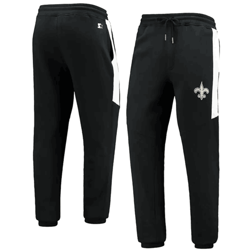 Men's New Orleans Saints Starter Black/White Goal Post Fleece Pants->philadelphia eagles->NFL Jersey