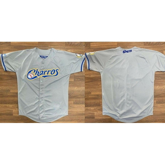 Men Charros De Jalisco Blank Gray Stitched Baseball Jersey->houston astros->MLB Jersey