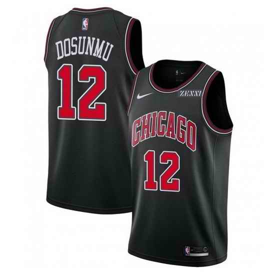 Men Chicago Bulls #12 Ayo Dosunmu Black Stitched Basketball Jersey->los angeles lakers->NBA Jersey