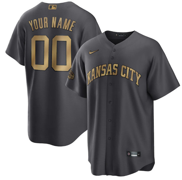 Men's Kansas City Royals Active Player Custom Charcoal 2022 All-Star Cool Base Stitched Baseball Jersey->los angeles angels->MLB Jersey