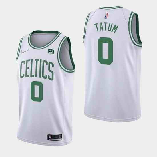 Men Boston Celtics #0 Jayson Tatum 75th Anniversary White Stitched Basketball Jersey->brooklyn nets->NBA Jersey