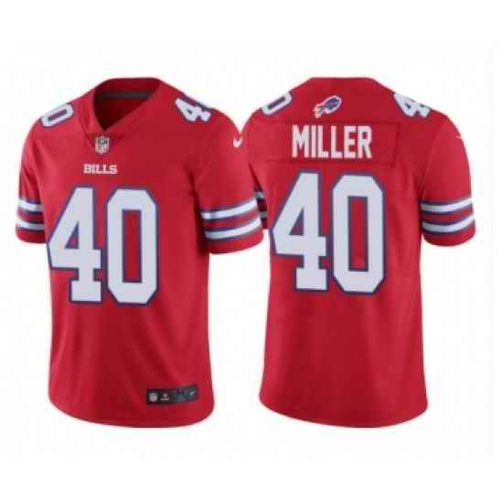 Men's Buffalo Bills #40 Von Miller Red Royal Vapor Limited Football Jersey->carolina panthers->NFL Jersey
