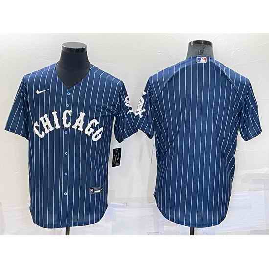 Men Chicago White Sox Blank Navy Cool Base Stitched Jersey->los angeles dodgers->MLB Jersey