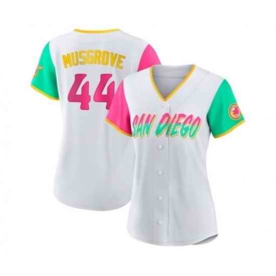 Women's San Diego Padres #44 Joe Musgrove White 2022 City Connect Cool Base Stitched Baseball Jersey->women mlb jersey->Women Jersey