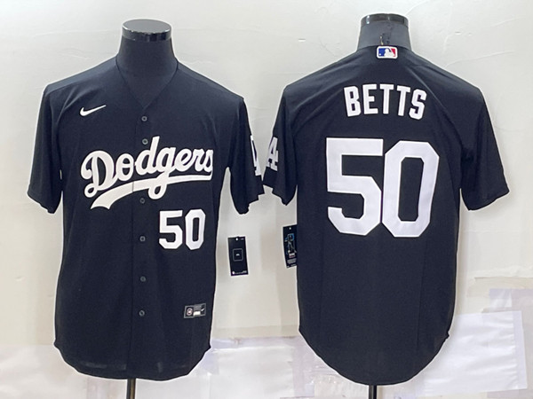 Men's Los Angeles Dodgers #50 Mookie Betts Black Cool Base Stitched Jersey->los angeles dodgers->MLB Jersey