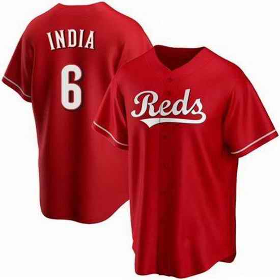 Men Cincinnati Reds #6 Jonathan India Red Cool Base Stitched Jersey->houston astros->MLB Jersey