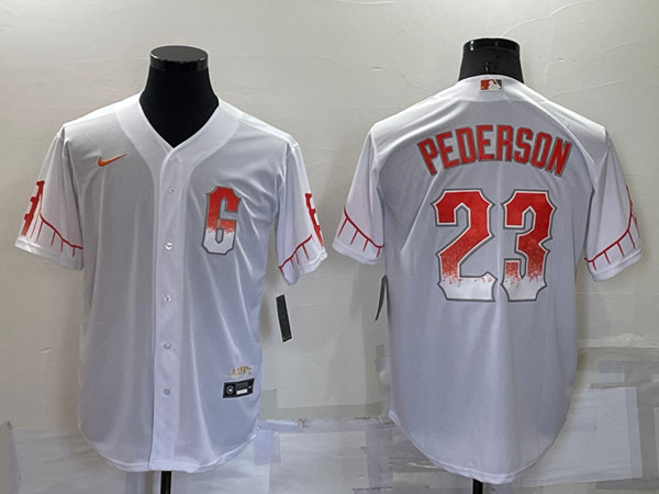 Men's San Francisco Giants #23 Joc Pederson White City Connect Cool Base Stitched Jersey->atlanta braves->MLB Jersey