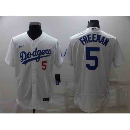 Men's Los Angeles Dodgers #5 Freddie Freeman White Flex Base Stitched Jersey->los angeles dodgers->MLB Jersey