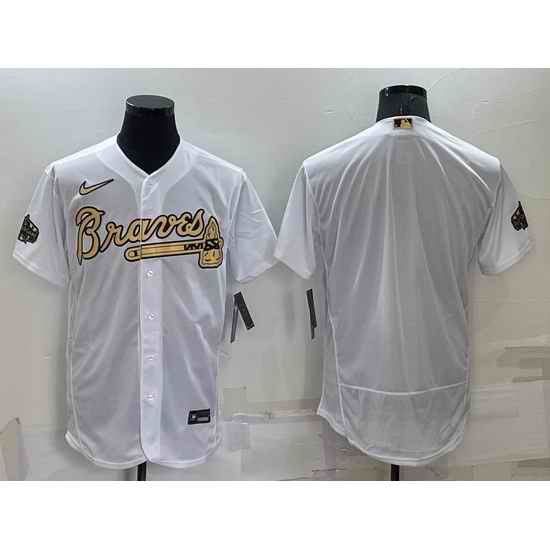 Men Atlanta Braves Blank 2022 All Star White Flex Base Stitched Baseball Jersey->boston red sox->MLB Jersey