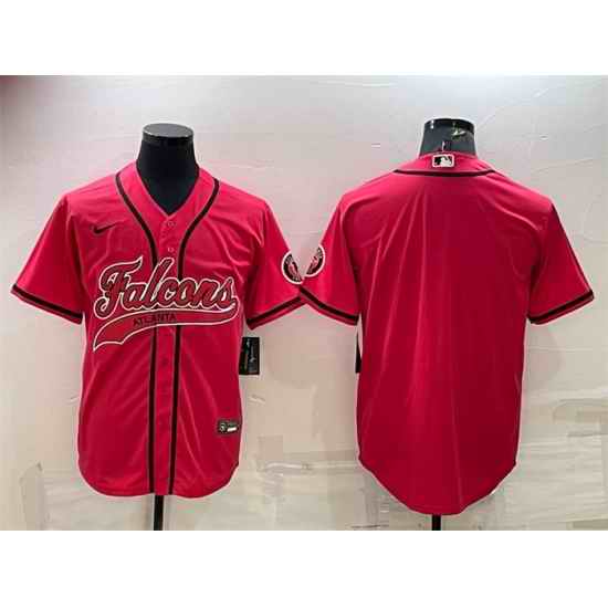 Men Atlanta Falcons Blank Red With Patch Cool Base Stitched Baseball Jersey->baltimore ravens->NFL Jersey