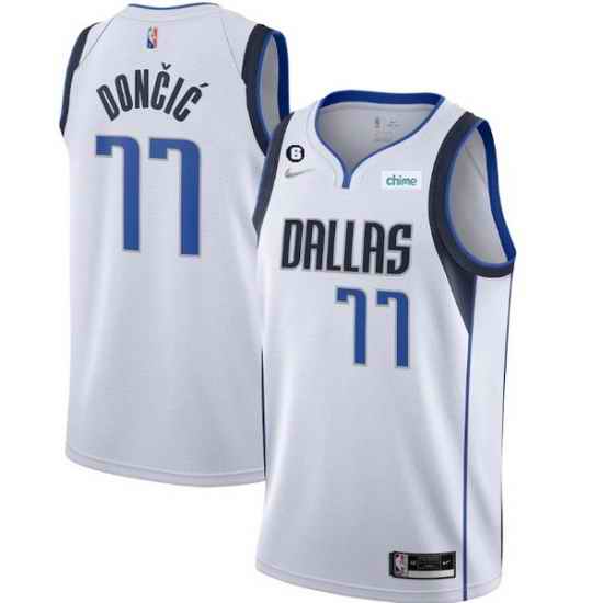 Men Dallas Mavericks 77 Luka Doncic White No #6 Patch Stitched Jersey->chicago bulls->NBA Jersey