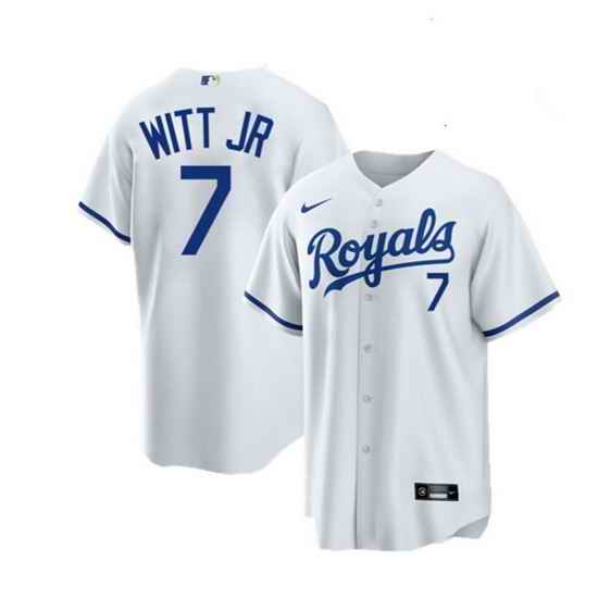 Men Kansas City Royals #7 Bobby Witt Jr White Cool Base Stitched jersey->houston astros->MLB Jersey