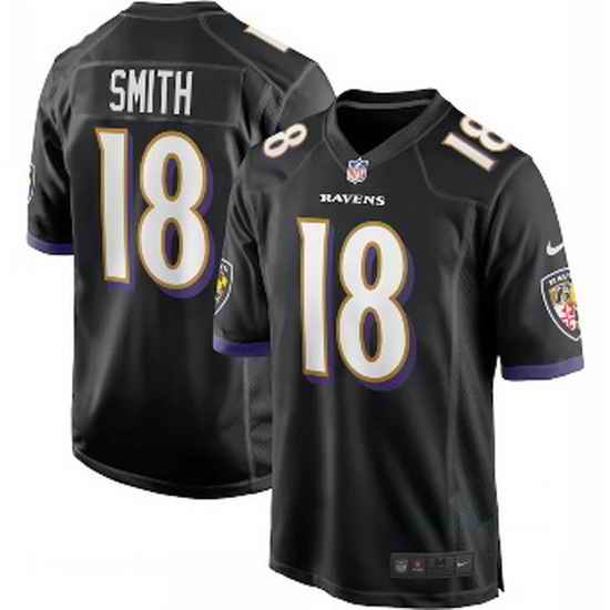 Men Nike Baltimore Ravens #18 Roquan Smith Black Vapor Limited Jersey->philadelphia eagles->NFL Jersey