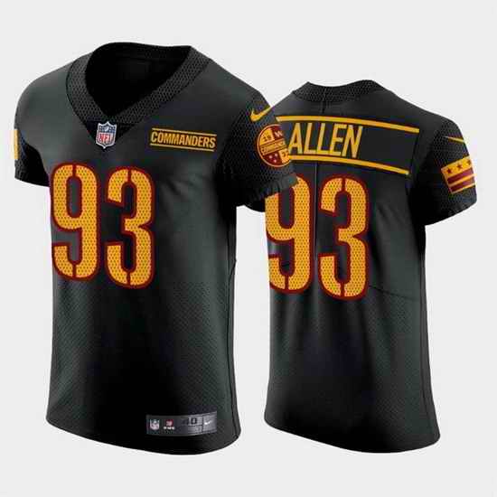 Men Washington Commanders #93 Jonathan Allen Black Elite Stitched jersey->washington commanders->NFL Jersey