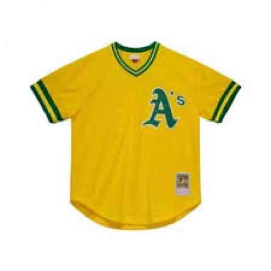 Men Oakland Athletics Blank Throwback Jersey Yellow->oakland athletics->MLB Jersey
