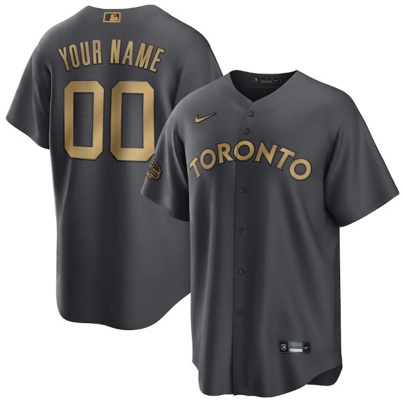 Men's Toronto Blue Jays Active Player Custom Charcoal 2022 All-Star Cool Base Stitched Baseball Jersey->texas rangers->MLB Jersey