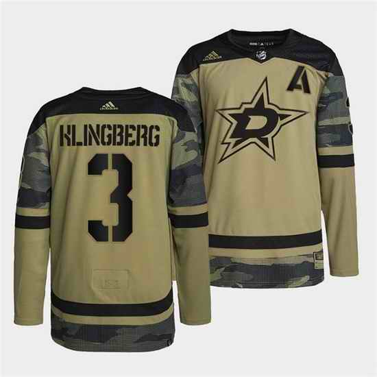 Men Dallas Stars #3 John Klingberg 2022 Camo Military Appreciation Night Stitched jersey->anaheim ducks->NHL Jersey