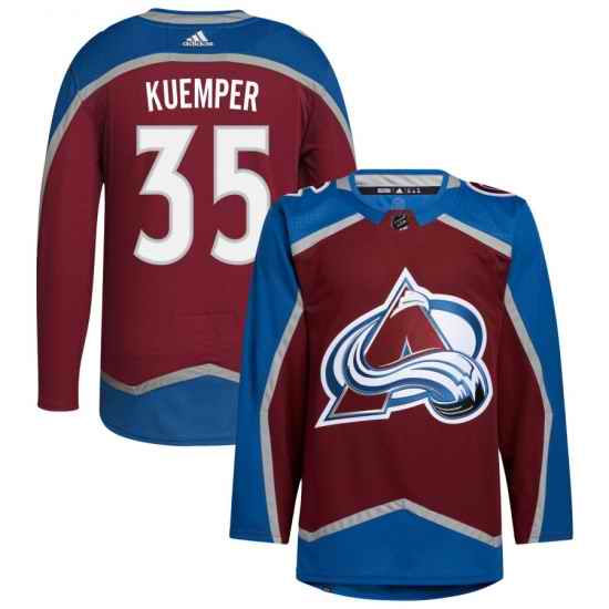 Women Adidas Colorado Avalanche #35 Darcy Kuemper Burgundy Home Authentic Stitched NHL Jersey->colorado avalanche->NHL Jersey
