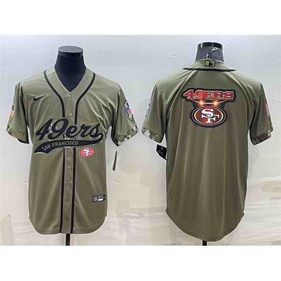 Men San Francisco 49ers Olive Salute To Service Team Big Logo Cool Base Stitched Baseball Jersey->tampa bay buccaneers->NFL Jersey