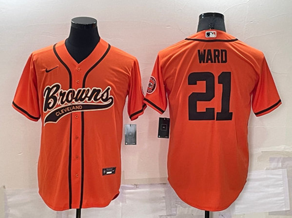 Men's Cleveland Browns #21 Denzel Ward Orange Cool Base Stitched Baseball Jersey->chicago bears->NFL Jersey