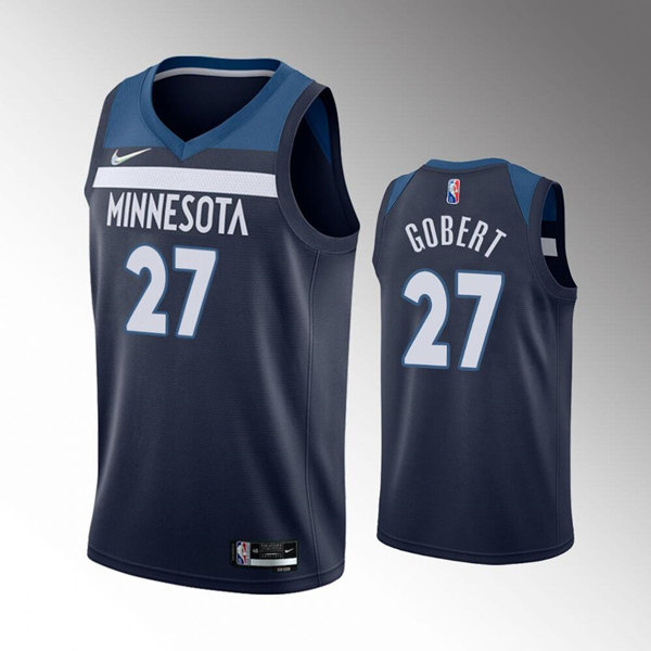 Men's Minnesota Timberwolves #27 Rudy Gobert Icon Edition navy 75th Anniversary Swingman Stitched Jersey->new york knicks->NBA Jersey