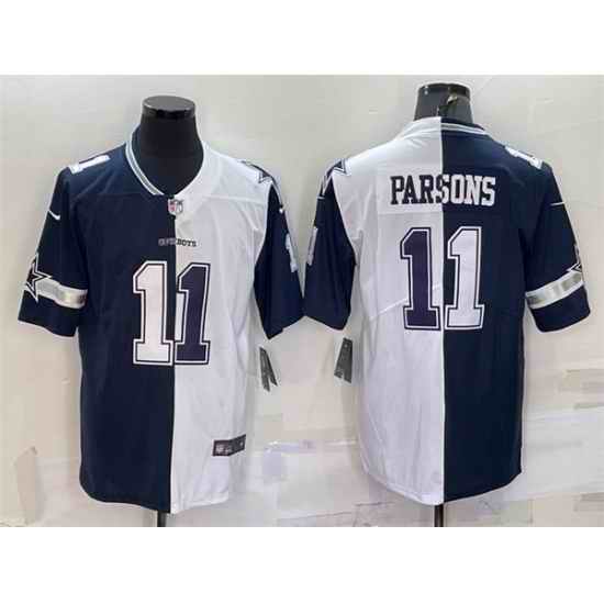 Men Dallas Cowboys #11 Micah Parsons Navy White Split Vapor Untouchable Limited Stitched Jersey->detroit lions->NFL Jersey