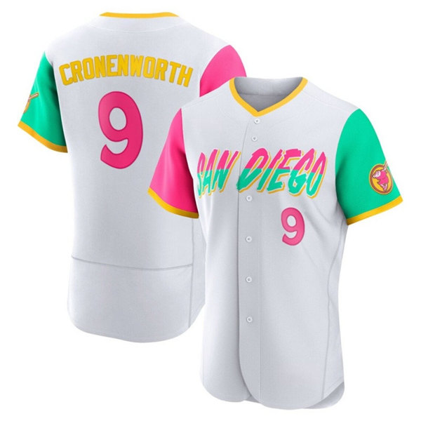 Men's San Diego Padres #9 Jake Cronenworth White 2022 City Connect Flex Base Stitched Baseball Jersey->san diego padres->MLB Jersey
