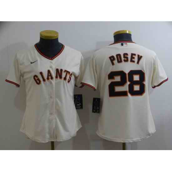 Women San Francisco Giants #28 Buster Posey Nike White 2021 City Connect Replica Player Jersey->atlanta braves->MLB Jersey