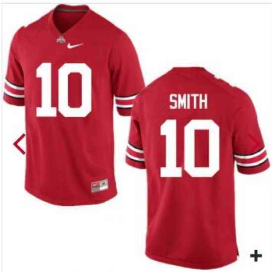 Men Ohio State Buckeyes Troy Smith #10 Red College Football Jersey->los angeles lakers->NBA Jersey