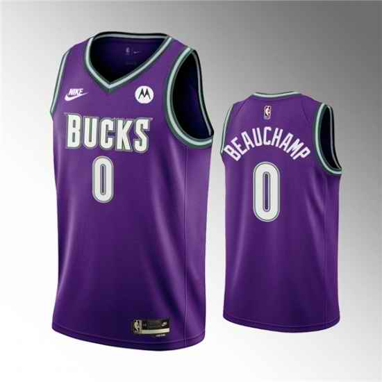 Men Milwaukee Bucks #0 MarJon Beauchamp 2022 23 Purple Classic Edition Swingman Stitched Basketball Jersey->phoenix suns->NBA Jersey