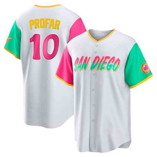 Men San Diego Padres #10 Jurickson Profar 2022 White City Connect Cool Base Stitched Jersey->san diego padres->MLB Jersey