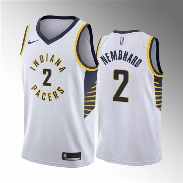 Men's Indiana Pacers #2 Andrew Nembhard White Icon Edition 75th Anniversary Stitched Basketball Jersey->los angeles lakers->NBA Jersey