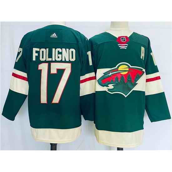 Men Minnesota Wild #17 Marcus Foligno Green Stitched Jersey->colorado avalanche->NHL Jersey