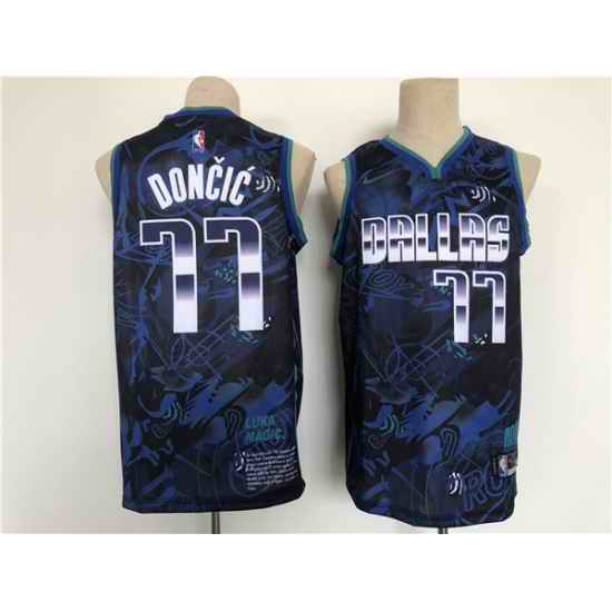 Men Dallas Mavericks #77 Luka Doncic Black Stitched Basketball Jersey->chicago bulls->NBA Jersey