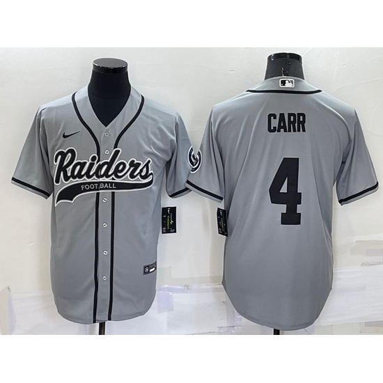 Men Las Vegas Raiders #4 Derek Carr Grey Cool Base Stitched Baseball Jersey->green bay packers->NFL Jersey