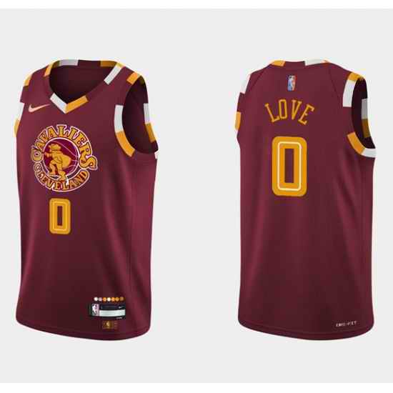Men Cleveland Cavaliers #0 Kevin Love Wine Red 2021 2022 75th Anniversary City Edition Swingman Stitched Jersey->chicago bulls->NBA Jersey